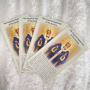 The Hopeful Mysteries of the Rosary Prayer Cards - Blue